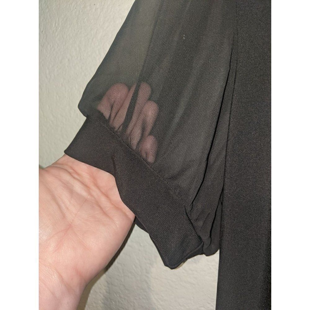 Zero‎ 2 Eight Black Blouse, Vintage-inspired Lace Applique Collar Size L - Picture 4 of 12